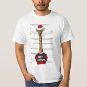 Giraffe met Kerstmis Funny Mugshot Guilty T-shirt (Voorkant)