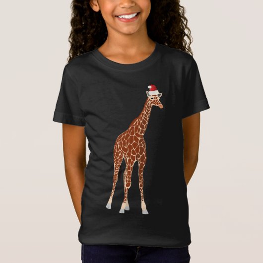 Giraffe met Kerstmis met kerstmis T-shirt (Voorkant)