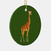 Giraffe met kerstmis met Pet Keramisch Ornament (Rechts)
