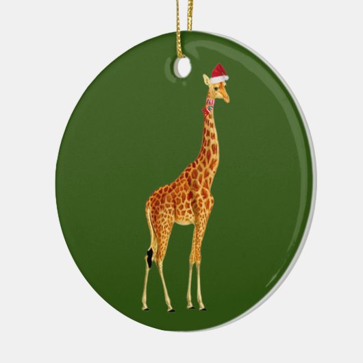 Giraffe met kerstmis met Pet Keramisch Ornament (Links)