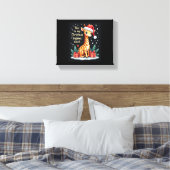 Giraffe met kerstmuts bijpassende kerst pyjama canvas afdruk (Insitu (Slaapkamer))