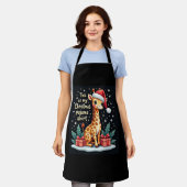 Giraffe met kerstmuts die overeenkomt met kerstpaj schort (Gedragen)