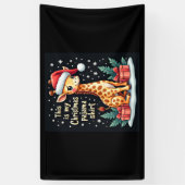 Giraffe met kerstmuts die overeenkomt met kerstpaj spandoek (Verticaal)