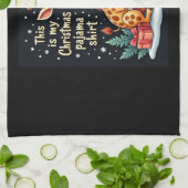 Giraffe met kerstmuts die overeenkomt met kerstpaj theedoek (Gevouwen)