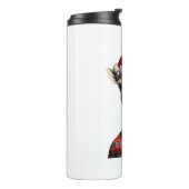Giraffe met kerstmuts Kerstsafari Xmas Safar Thermosbeker (Gedraaid links)