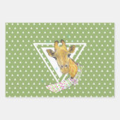 Giraffe met kerstsjaal Schattige grappig Dierenkun Inpakpapier Vel (Voorkant)