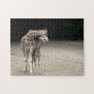 Giraffe met kind legpuzzel