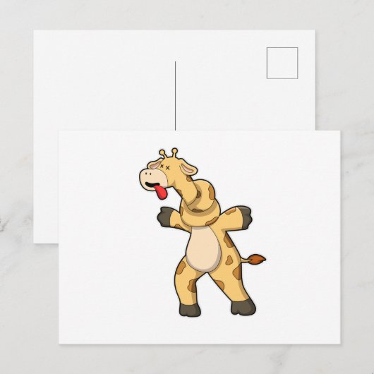 Giraffe met knoop in nek briefkaart (Voorkant / Achterkant)