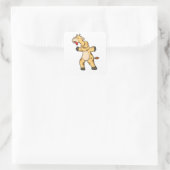 Giraffe met Knot in Neck Vierkante Sticker (Tas)