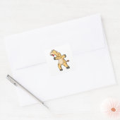 Giraffe met Knot in Neck Vierkante Sticker (Envelop)
