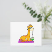 Giraffe met Kokosnoot Briefkaart (Staand voorkant)