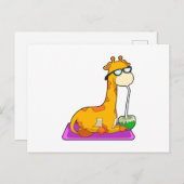 Giraffe met Kokosnoot Briefkaart (Voorkant / Achterkant)
