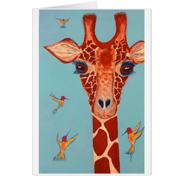 Giraffe met kolibrie (Voorkant)