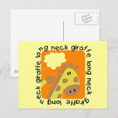 Giraffe met lange hals briefkaart (Voorkant / Achterkant)