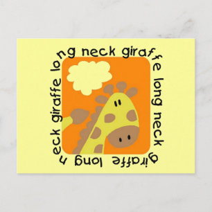 Giraffe met lange hals briefkaart