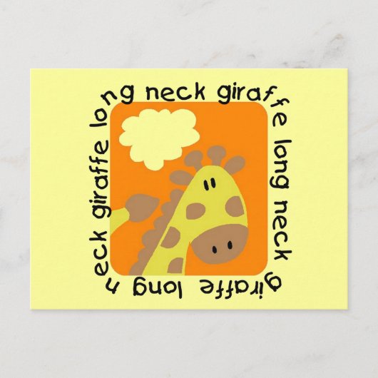 Giraffe met lange hals briefkaart (Voorkant)