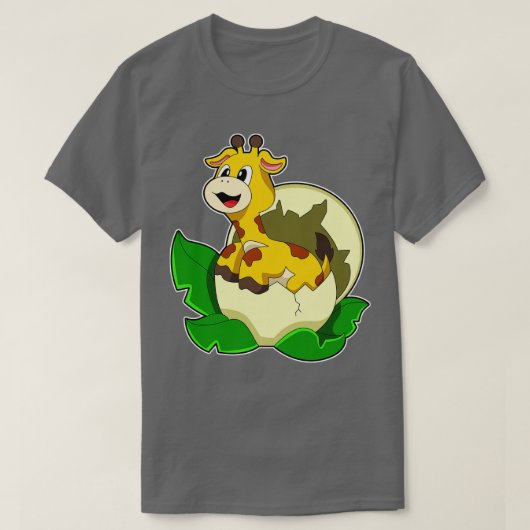 Giraffe met Leaf Egg T-shirt (Design voorkant)