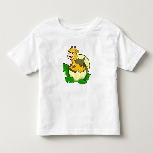 Giraffe met leder en eieren kinder shirts (Voorkant)