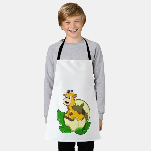 Giraffe met leder en eieren schort (Gedragen)
