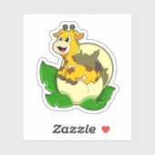 Giraffe met leder en eieren sticker (Vel)