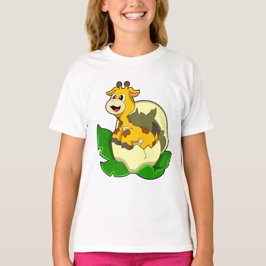 Giraffe met leder en eieren t-shirt (Voorkant)