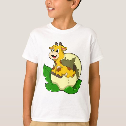 Giraffe met leder en eieren t-shirt (Voorkant)