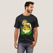 Giraffe met leder en eieren t-shirt (Voorkant volledig)