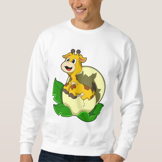 Giraffe met leder en eieren trui (Voorkant)