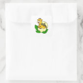 Giraffe met leder en eieren vierkante sticker (Tas)
