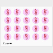 Giraffe met liefde ronde sticker (Vel)
