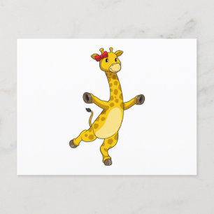Giraffe met lint briefkaart