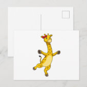 Giraffe met lint briefkaart (Voorkant / Achterkant)