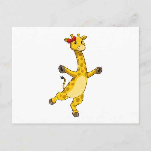 Giraffe met lint briefkaart (Voorkant)