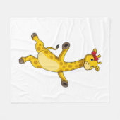 Giraffe met lint fleece deken (Voorkant (Horizontaal))