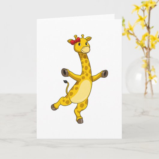 Giraffe met lint kaart (Gele Bloem)