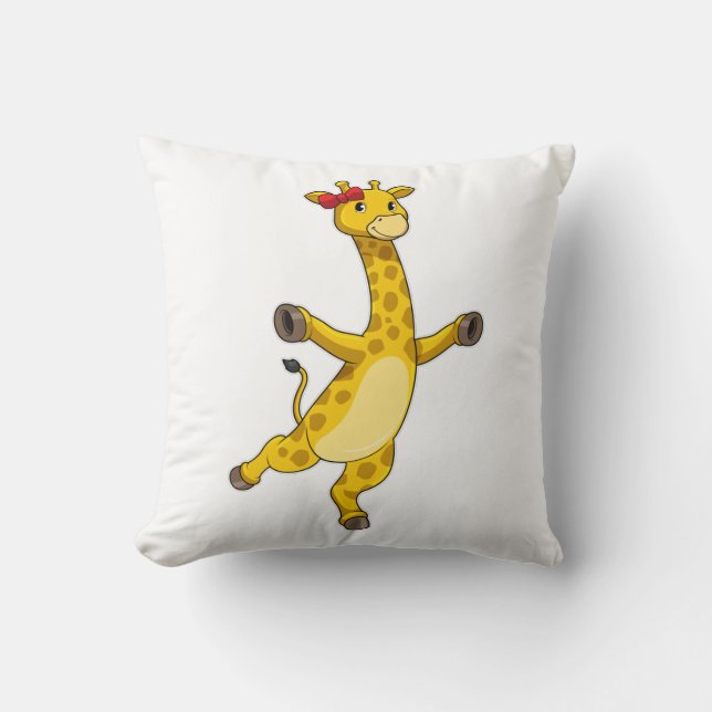 Giraffe met lint kussen (Voorkant)