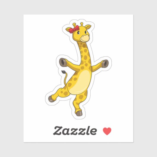 Giraffe met lint sticker (Vel)