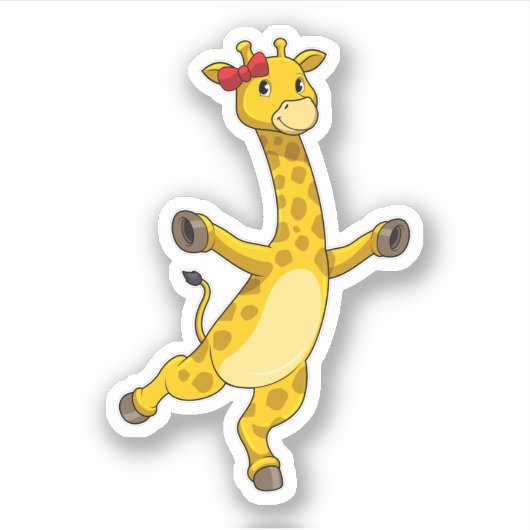 Giraffe met lint sticker (Voorkant)