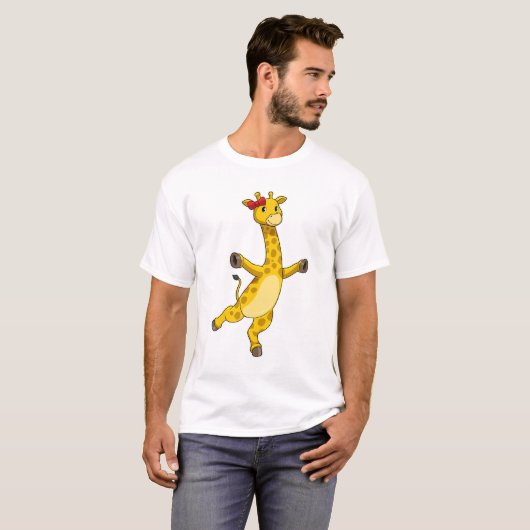 Giraffe met lint t-shirt (Voorkant volledig)