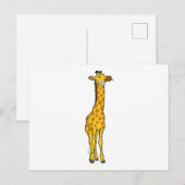 Giraffe met madeliefje briefkaart (Voorkant / Achterkant)