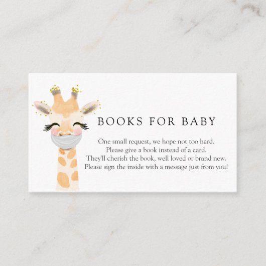 Giraffe met Maskerboeken voor de Kaart van de Baby (Voorkant)