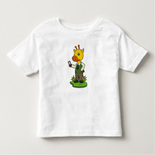 Giraffe met mobiele kinder shirts