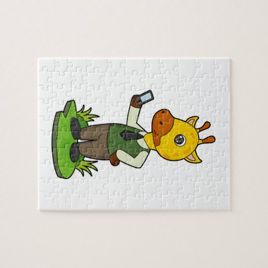 Giraffe met mobiele legpuzzel (Horizontaal)