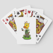 Giraffe met mobiele pokerkaarten (Achterkant)