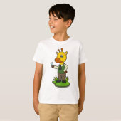 Giraffe met mobiele t-shirt (Voorkant volledig)