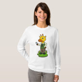 Giraffe met mobiele t-shirt (Voorkant volledig)