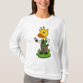 Giraffe met mobiele t-shirt (Voorkant)