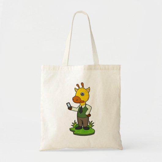 Giraffe met mobiele tote bag (Voorkant)