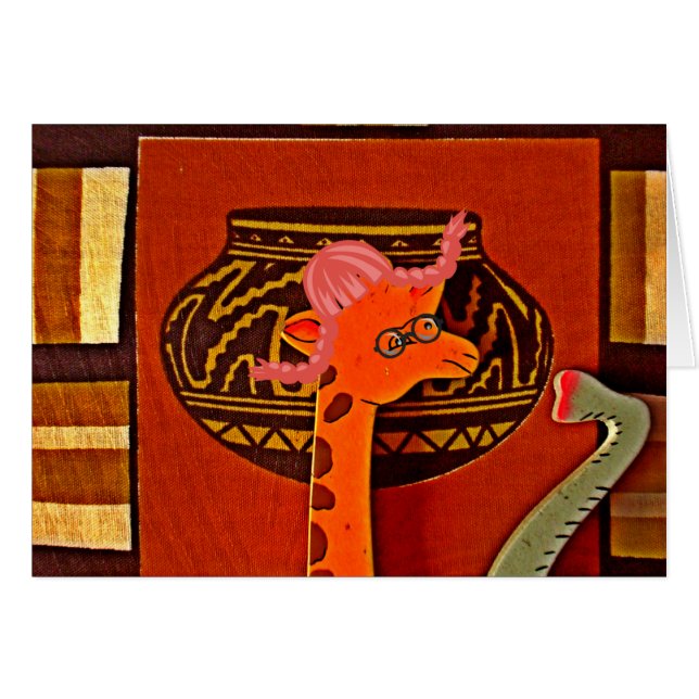 Giraffe met muffin: een Schattige Afrikaans ontwer (Voorkant Horizontaal)