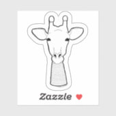 Giraffe met nekringen sticker (Vel)